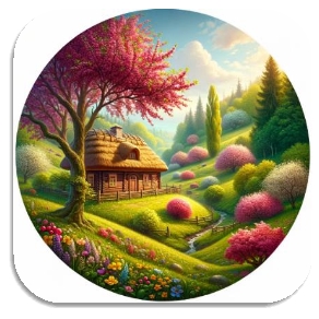 C:\Users\Наталочка\Desktop\DALL·E 2024-03-18 19.44.09 - Create a realistic and natural-looking icon that captures the essence of spring in Ukraine during the era of Taras Shevchenko, the renowned 19th-centu.png